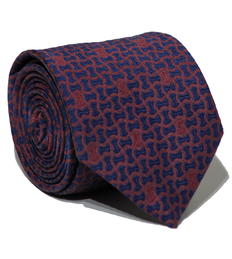 Luxury Red~Navy Jacquard Tie