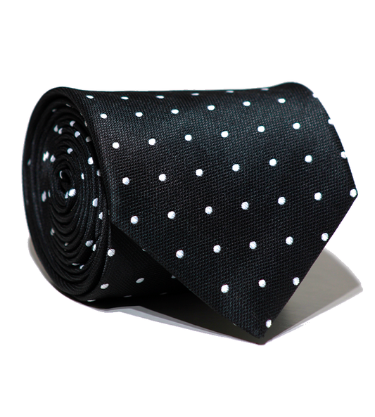 Luxury Black/White Dots Jacquard Tie