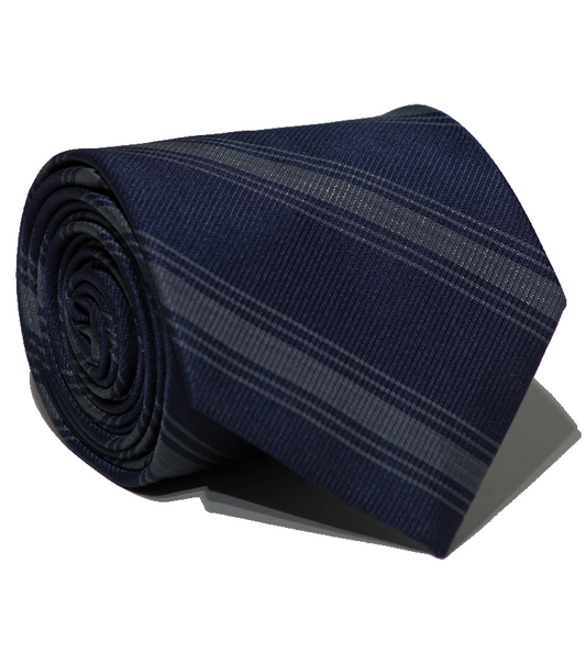 Luxury Navy Blue/Gray Jacquard Tie