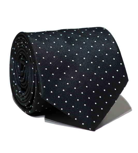 Luxury Black/White Dots Jacquard Tie