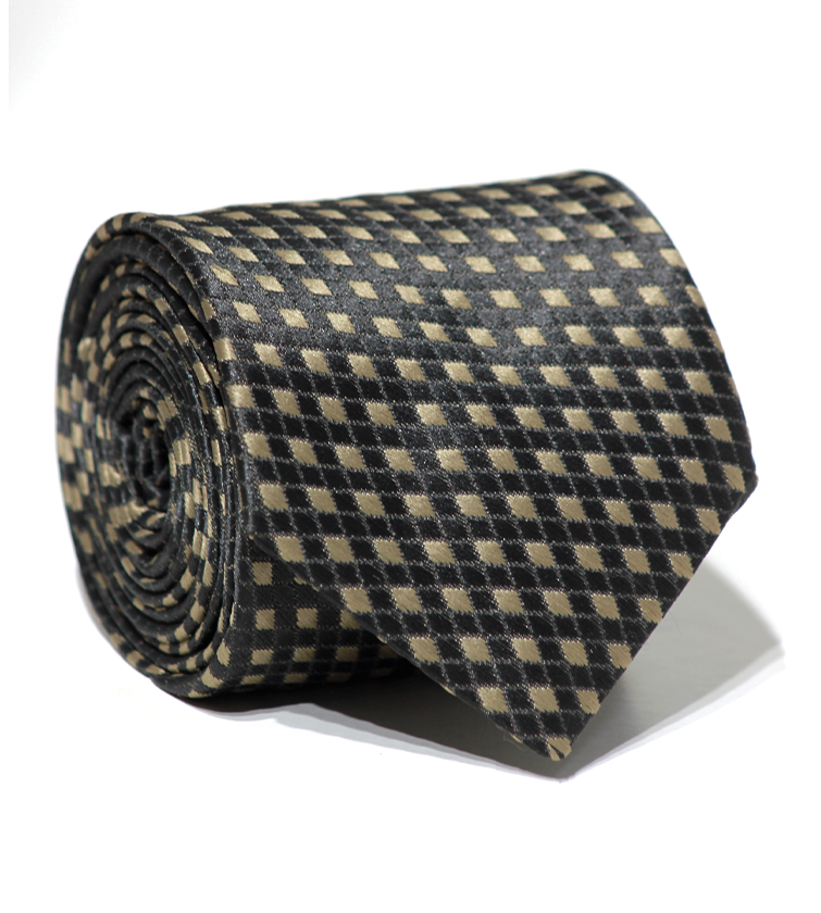 Luxury Black~Gold Jacquard Tie