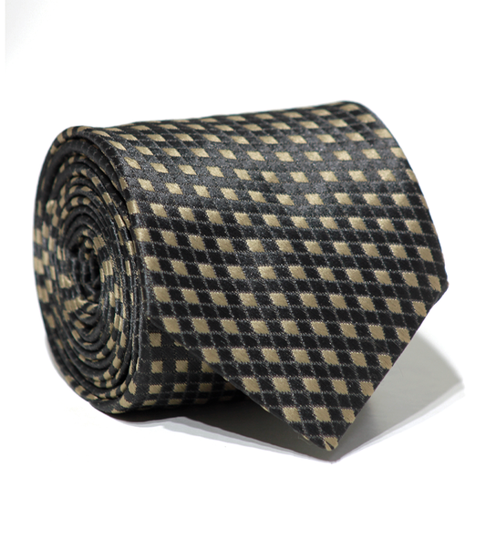 Luxury Black~Gold Jacquard Tie