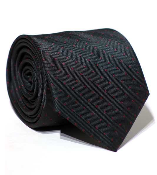 Luxury Black/Red Dots Jacquard Tie