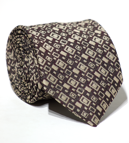 Luxury Brown~Beige Jacquard Tie