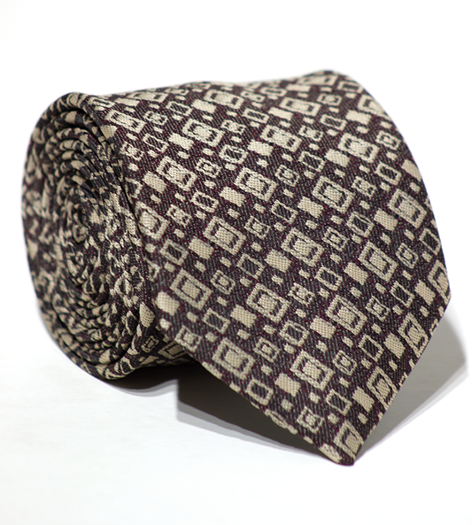 Luxury Brown~Beige Jacquard Tie