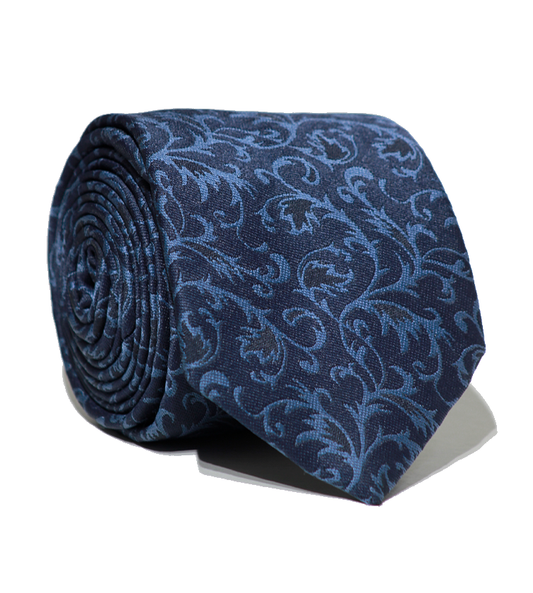 Luxury Navy Blue Jacquard Tie