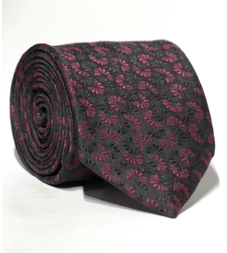 Luxury Black~Red Jacquard Tie