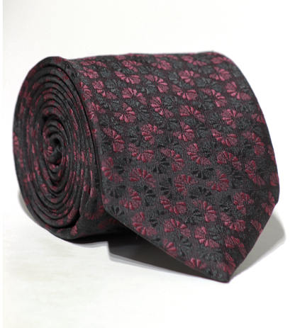 Luxury Black~Red Jacquard Tie