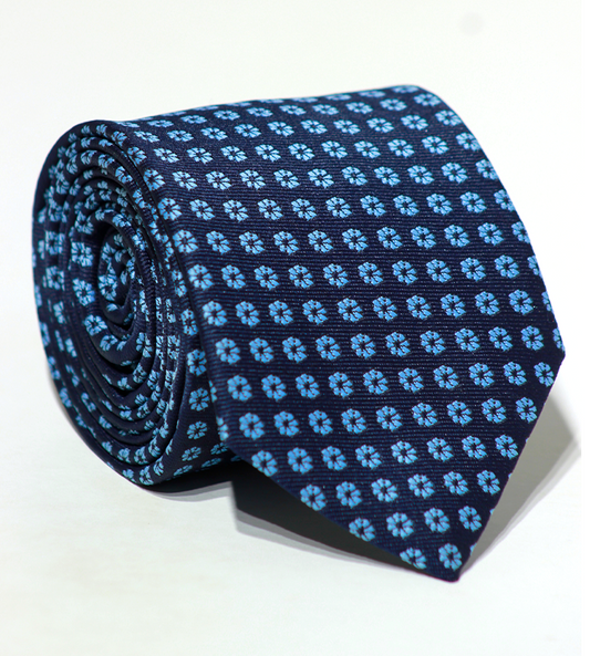 Luxury Navy Blue/Light Blue Jacquard Tie