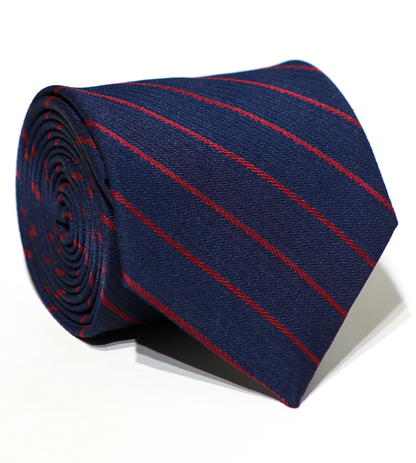 Luxury Navy Blue/Red Jacquard Tie