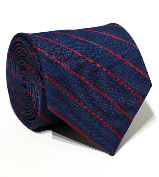 Luxury Navy Blue/Red Jacquard Tie
