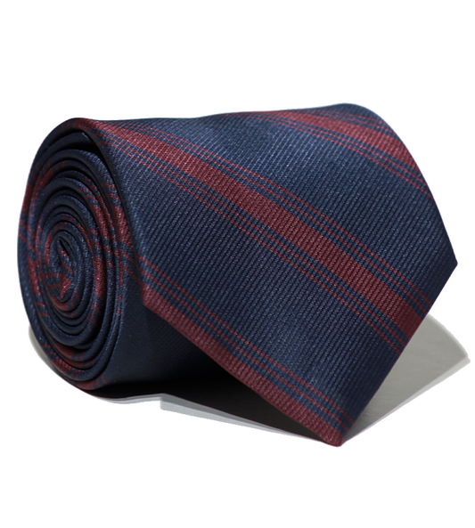 Luxury Navy Blue/Red Jacquard Tie