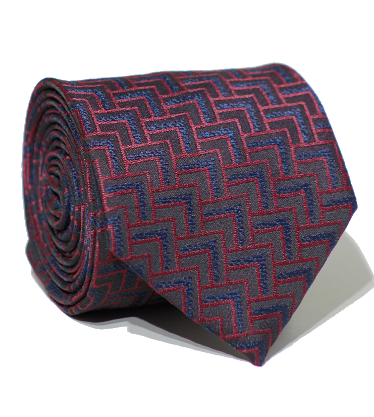 Luxury Maroon~Navy Jacquard Tie