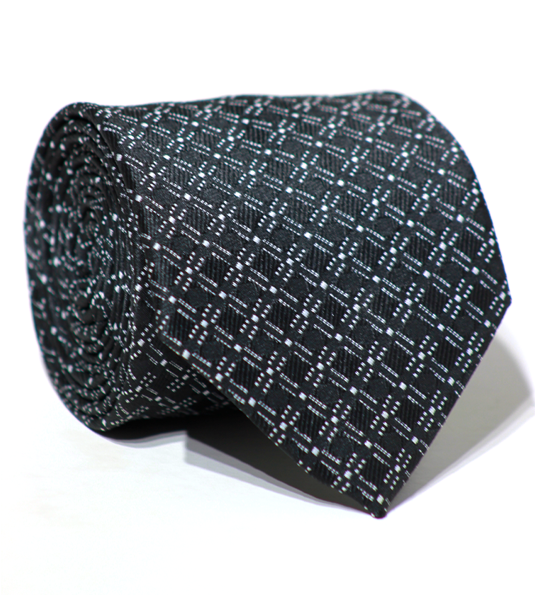 Luxury Black~White Jacquard Tie