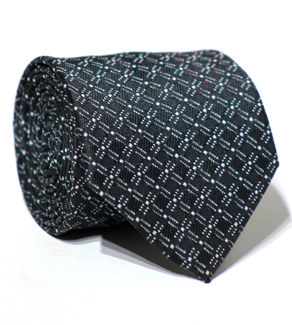 Luxury Black~White Jacquard Tie