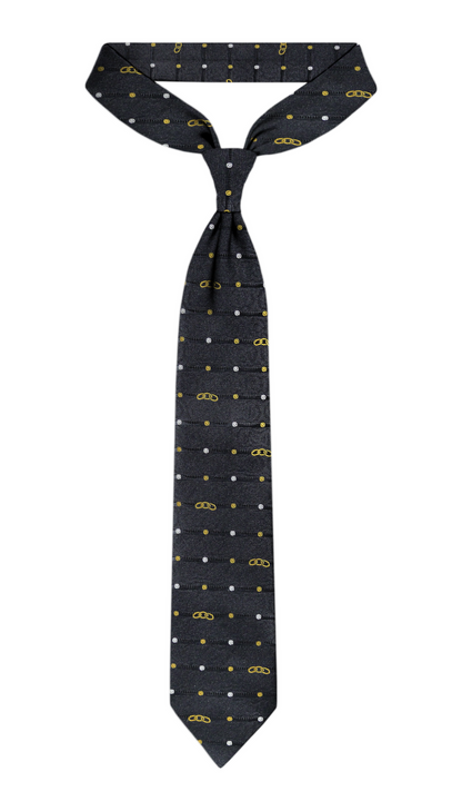 Luxury Black/Polka Dots Silk Tie