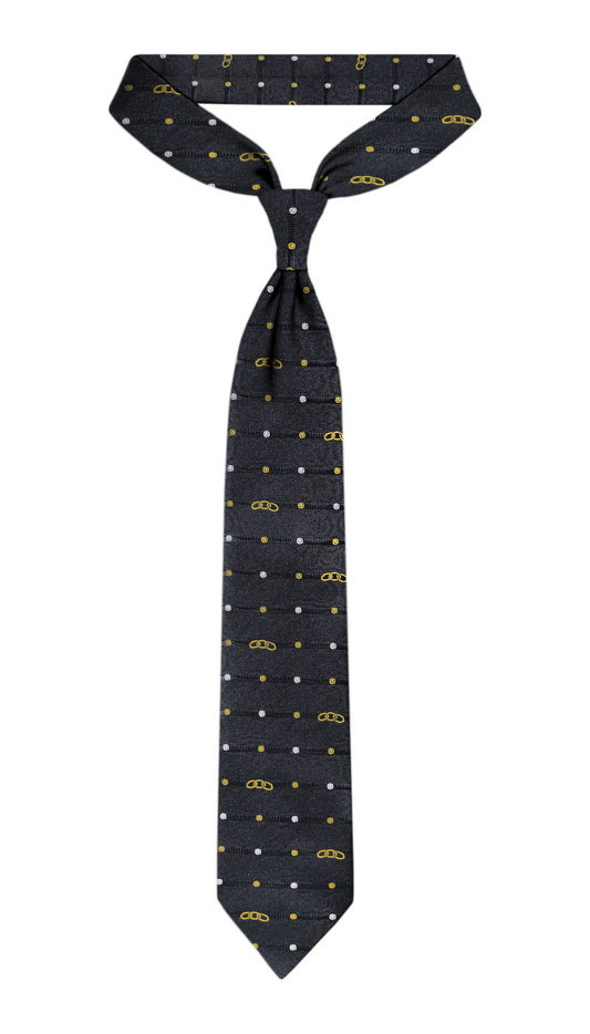 Luxury Black/Polka Dots Silk Tie