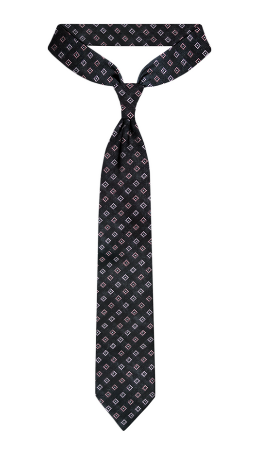 Luxury Dark Gray/Pink Silk Tie