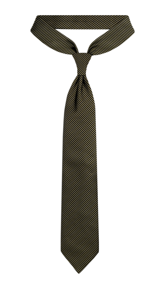 Luxury Striped Gold Silk Tie