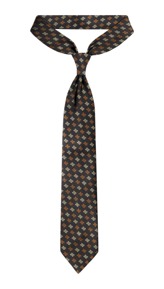 Luxury Brown/Orange/Beige Jacquard Tie