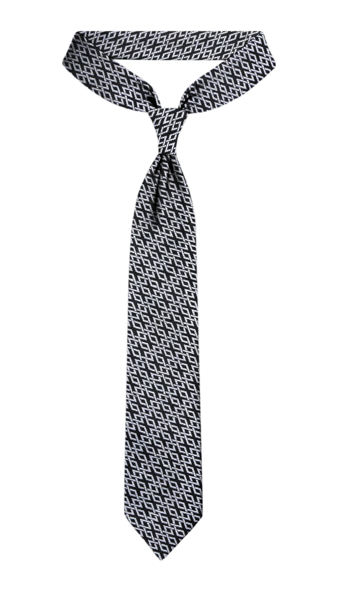 Luxury Black~White Jacquard Tie