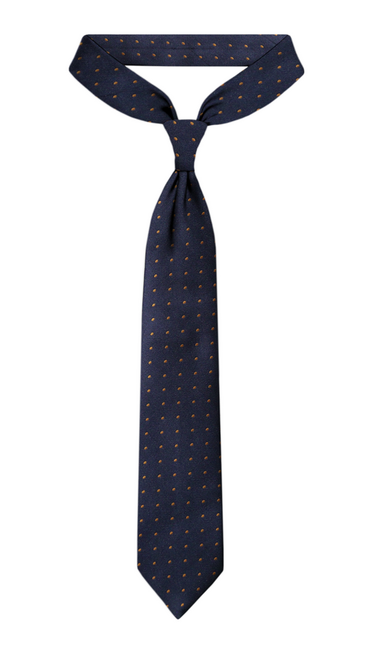Luxury Navy Blue/Orange Jacquard Tie