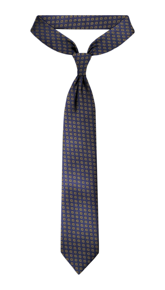 Luxury Navy Blue/Gold Jacquard Tie