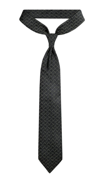 Luxury Black~Gold Jacquard Tie