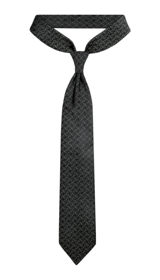 Luxury Black~Gold Jacquard Tie