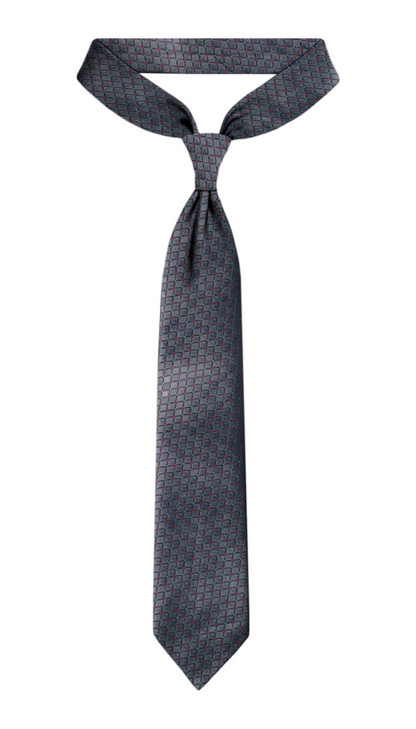 Luxury Gray/Red Dots Jacquard Tie