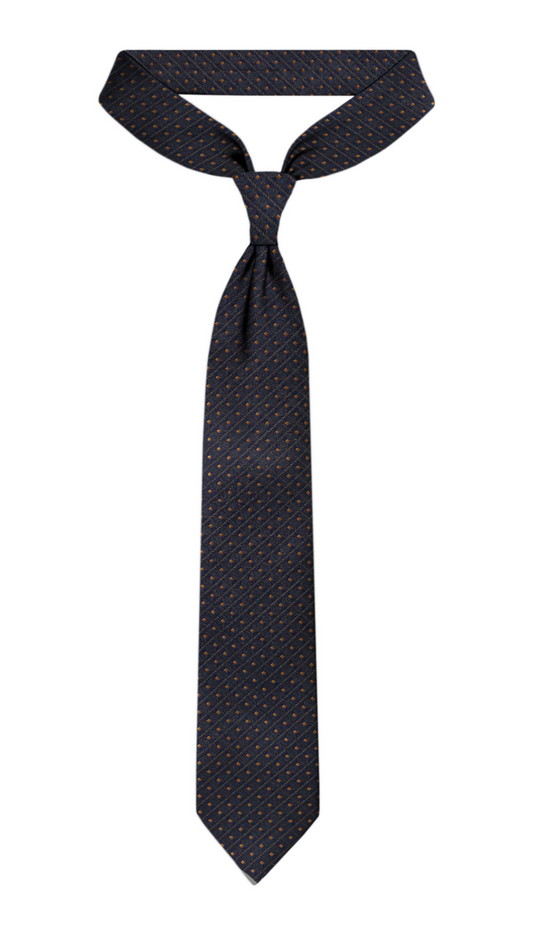 Luxury Navy Blue/Orange Jacquard Tie