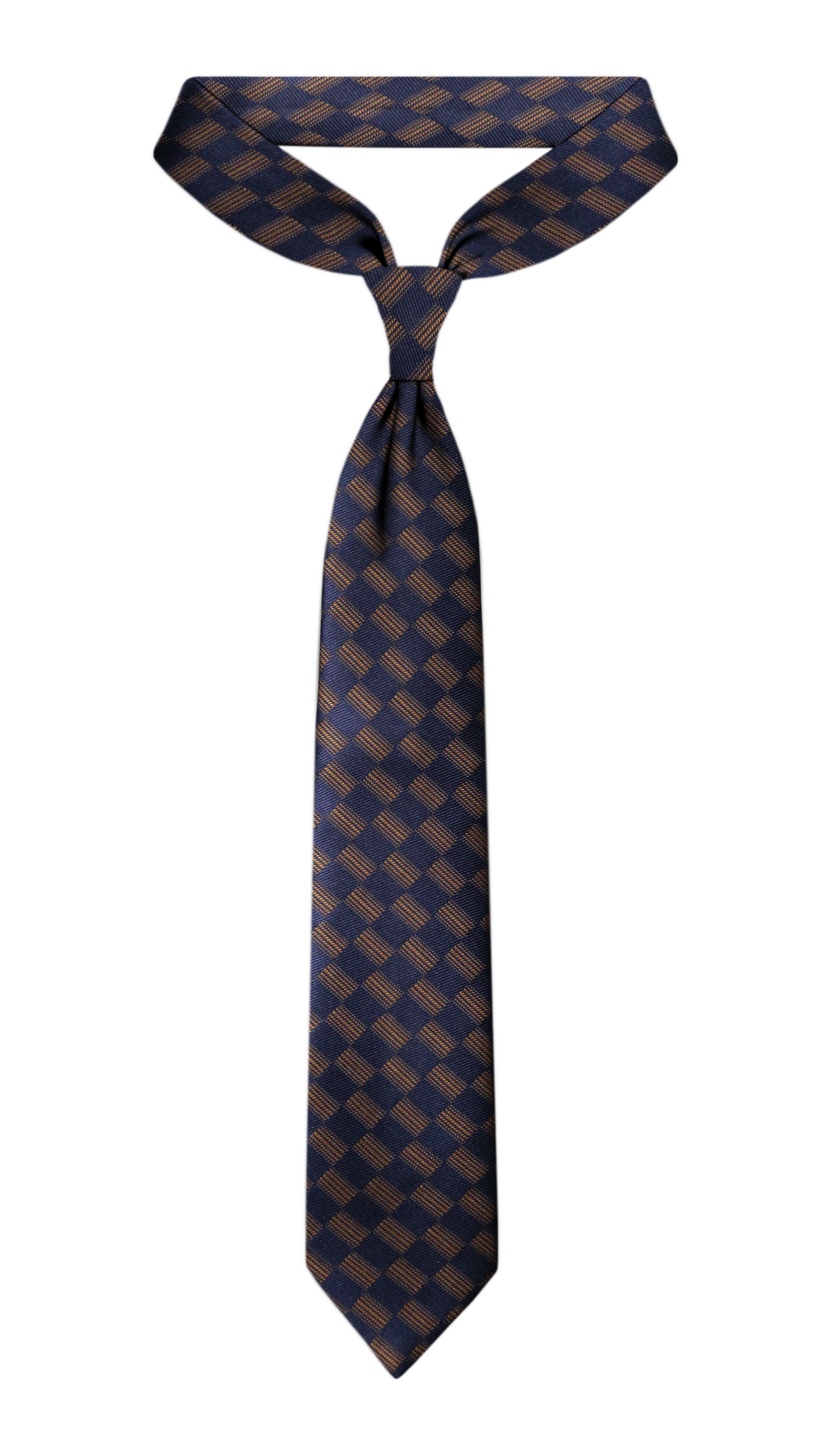 Luxury Navy Blue/Bronze Jacquard Tie