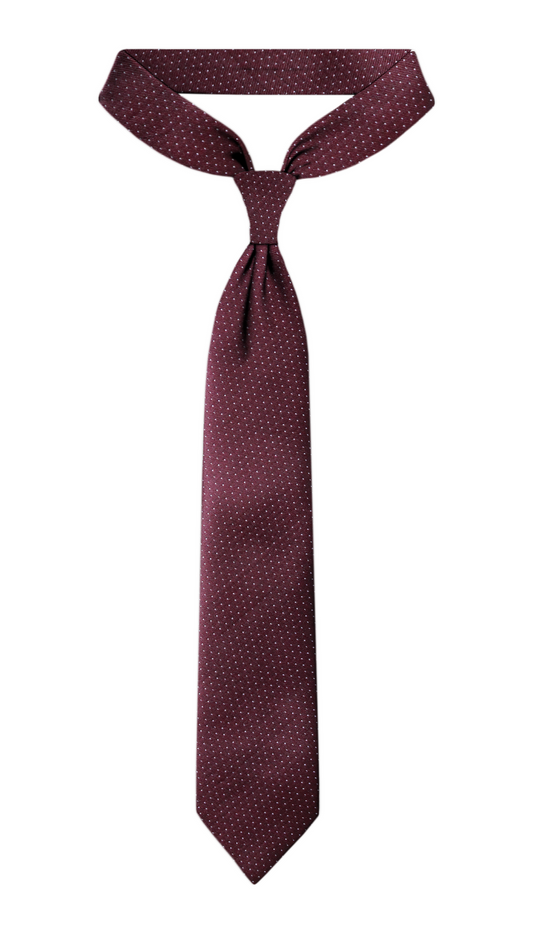 Luxury Maroon/White Dots Jacquard Tie