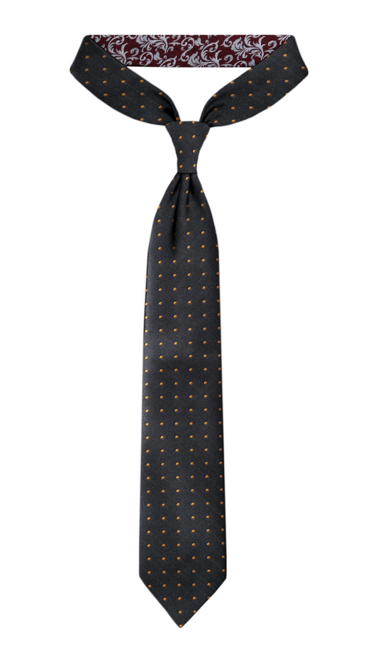 Luxury Black/Orange Dots Jacquard Tie