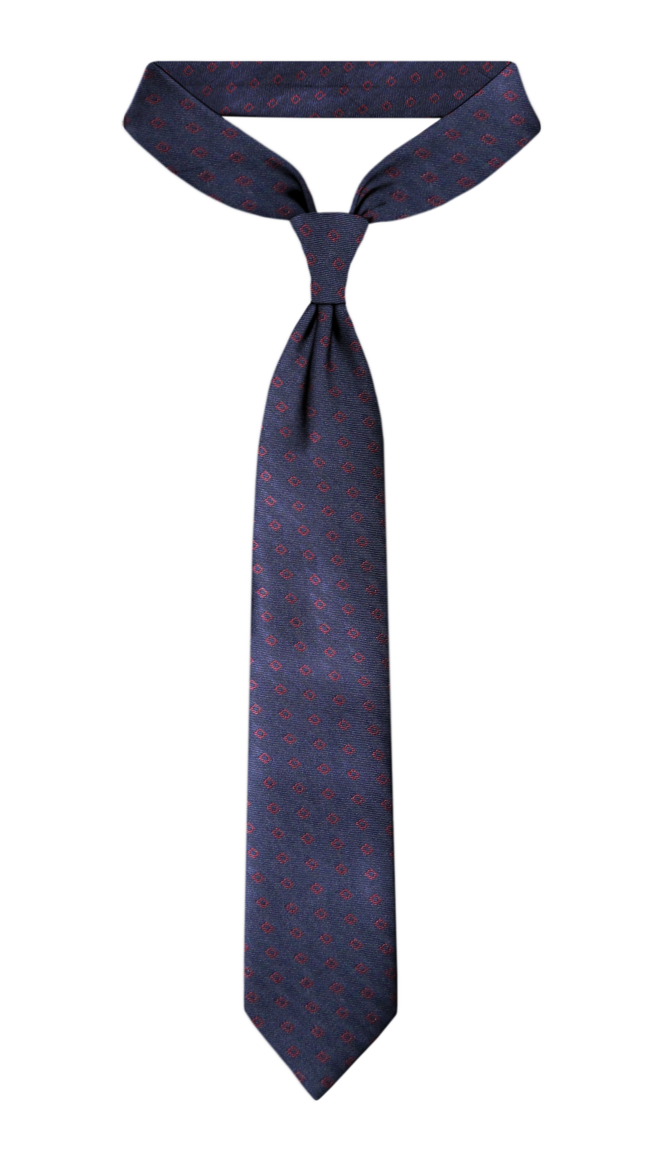 Luxury Navy Blue/Red Jacquard Tie