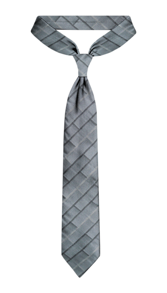 Luxury MIxed Silver/Gray Silk Tie
