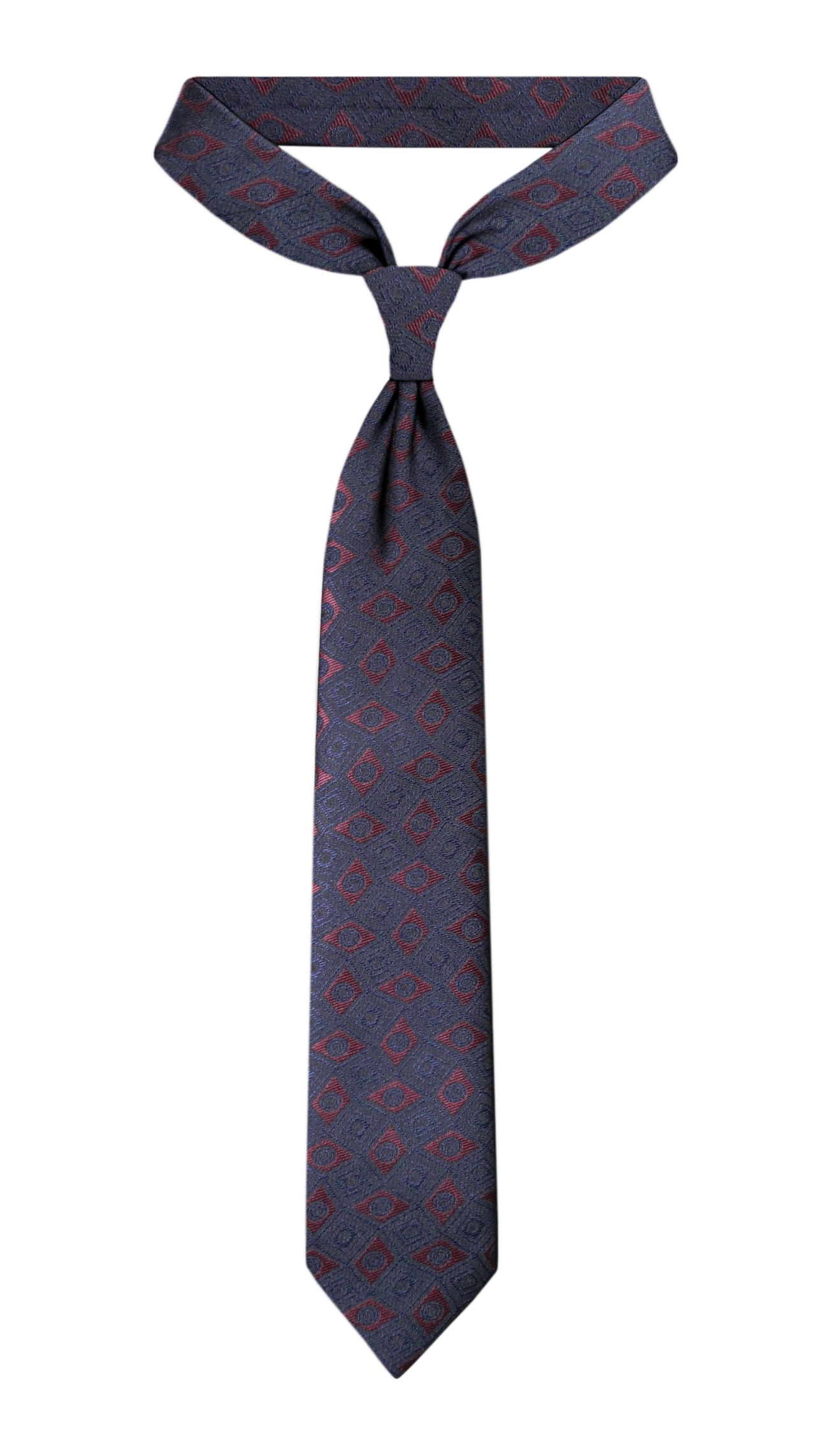 Luxury Navy~Red Jacquard Tie
