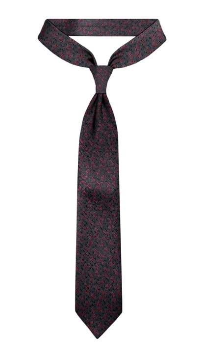Luxury Black~Red Jacquard Tie