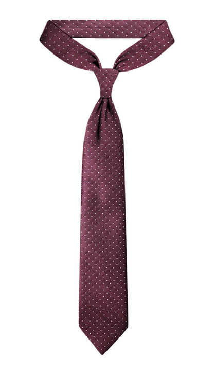 Luxury Maroon/White dots Jacquard Tie