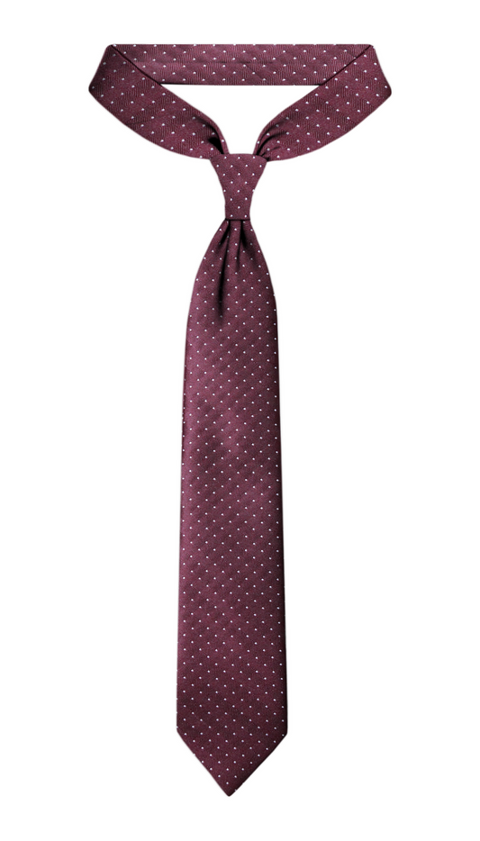 Luxury Maroon/White dots Jacquard Tie