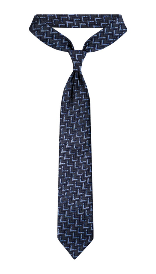 Luxury Navy Blue Jacquard Tie