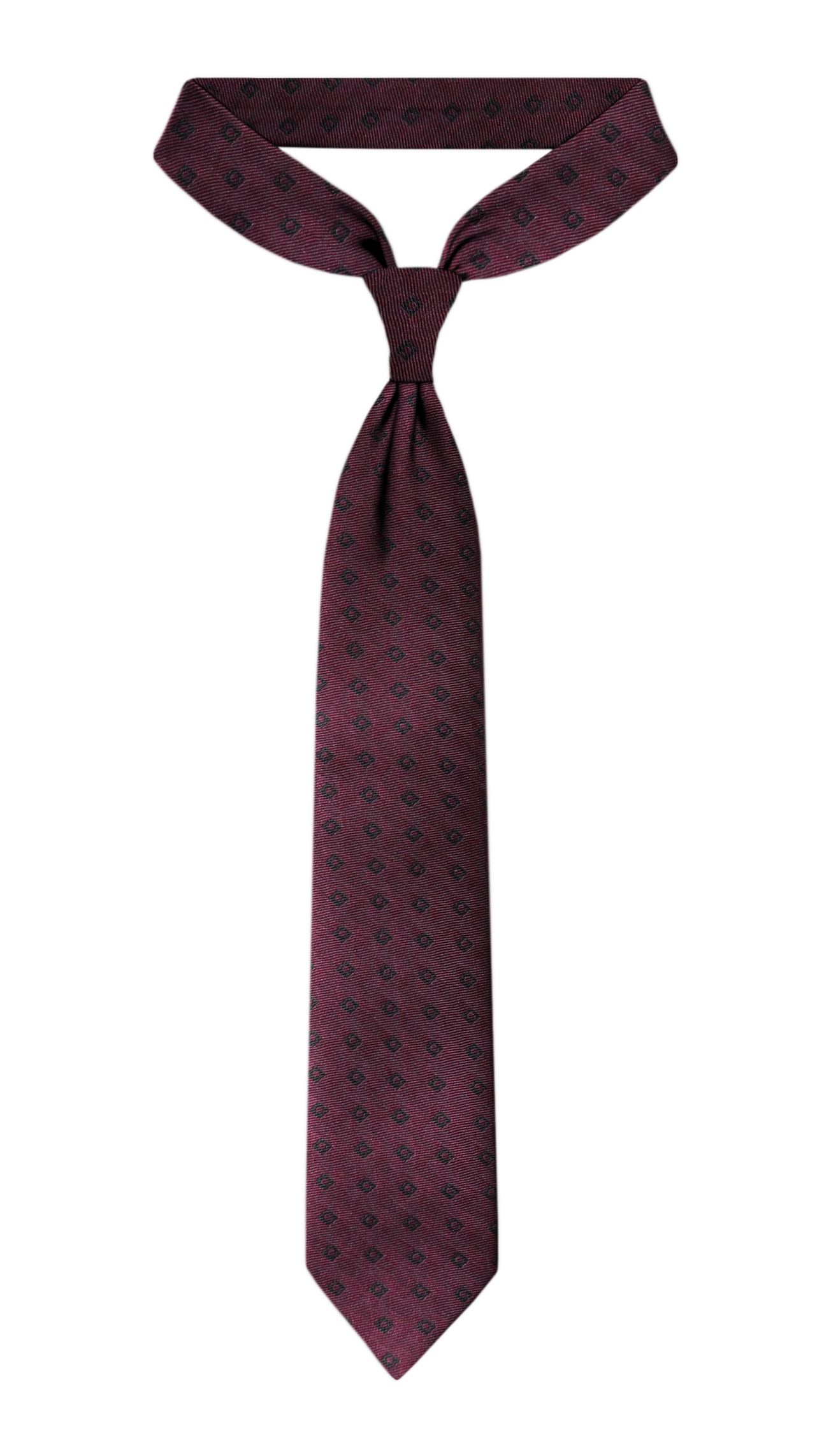 Luxury Brgundy/Black Square Jacquard Tie