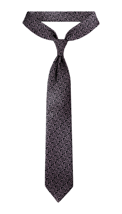 Luxury Black~Pink Jacquard Tie