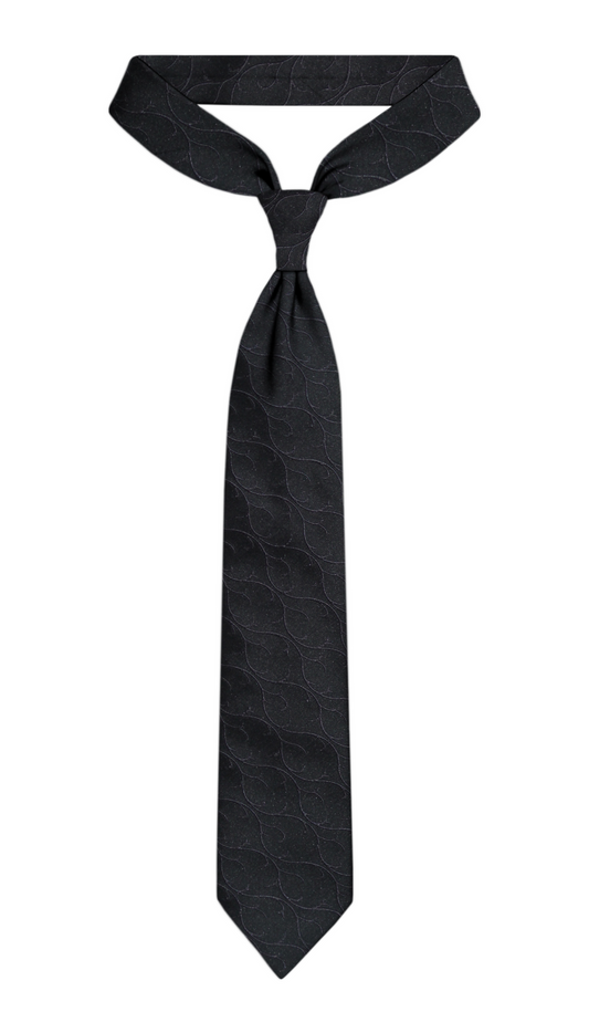 Luxury Black Pattern Silk Tie