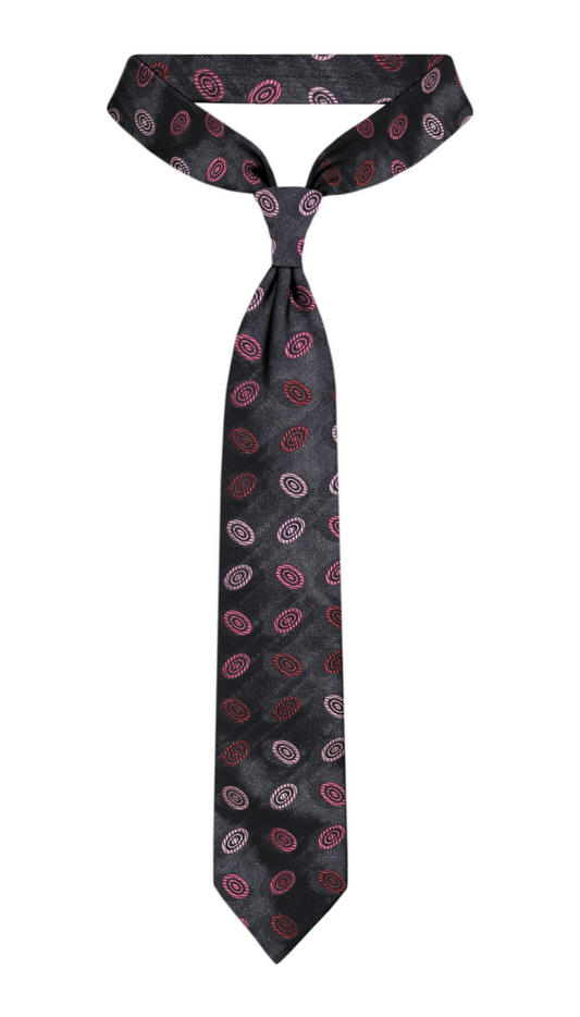 Luxury Dark Gray /Pink Silk Tie