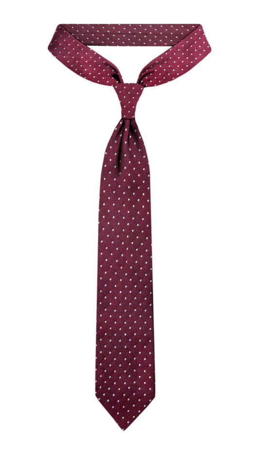 Luxury Maroon/White Dots Jacquard Tie