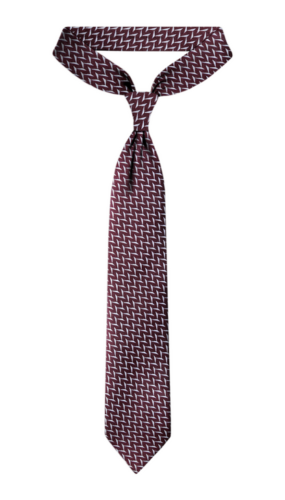Luxury Maroon~White Jacquard Tie