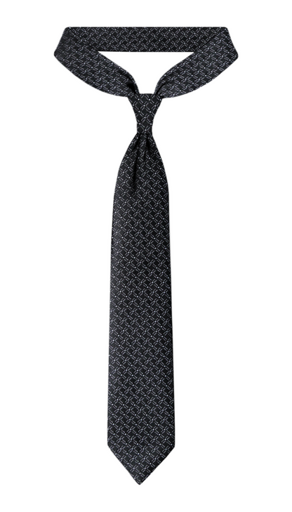 Luxury Black~White Jacquard Tie