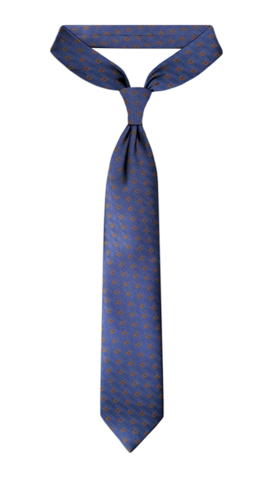 Luxury Blue/Orange Jacquard Tie