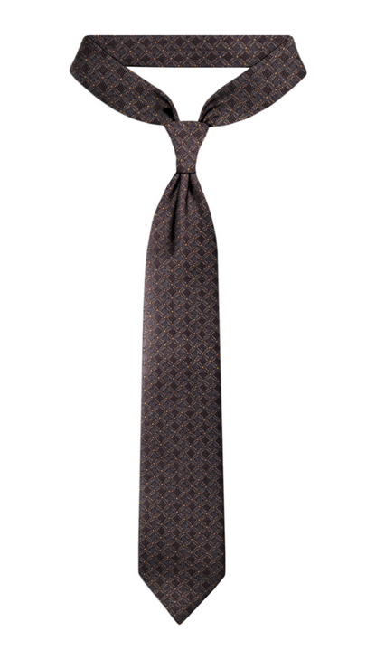 Luxury Brown~Orange Jacquard Tie
